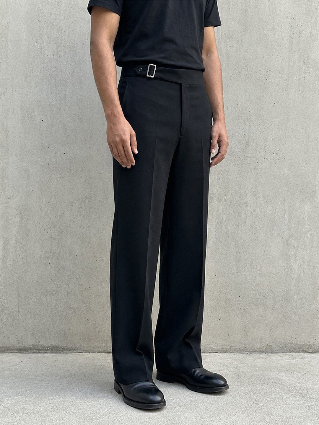 House of Rohit Doshi Men Black Regular Fit Flat Front Trouser