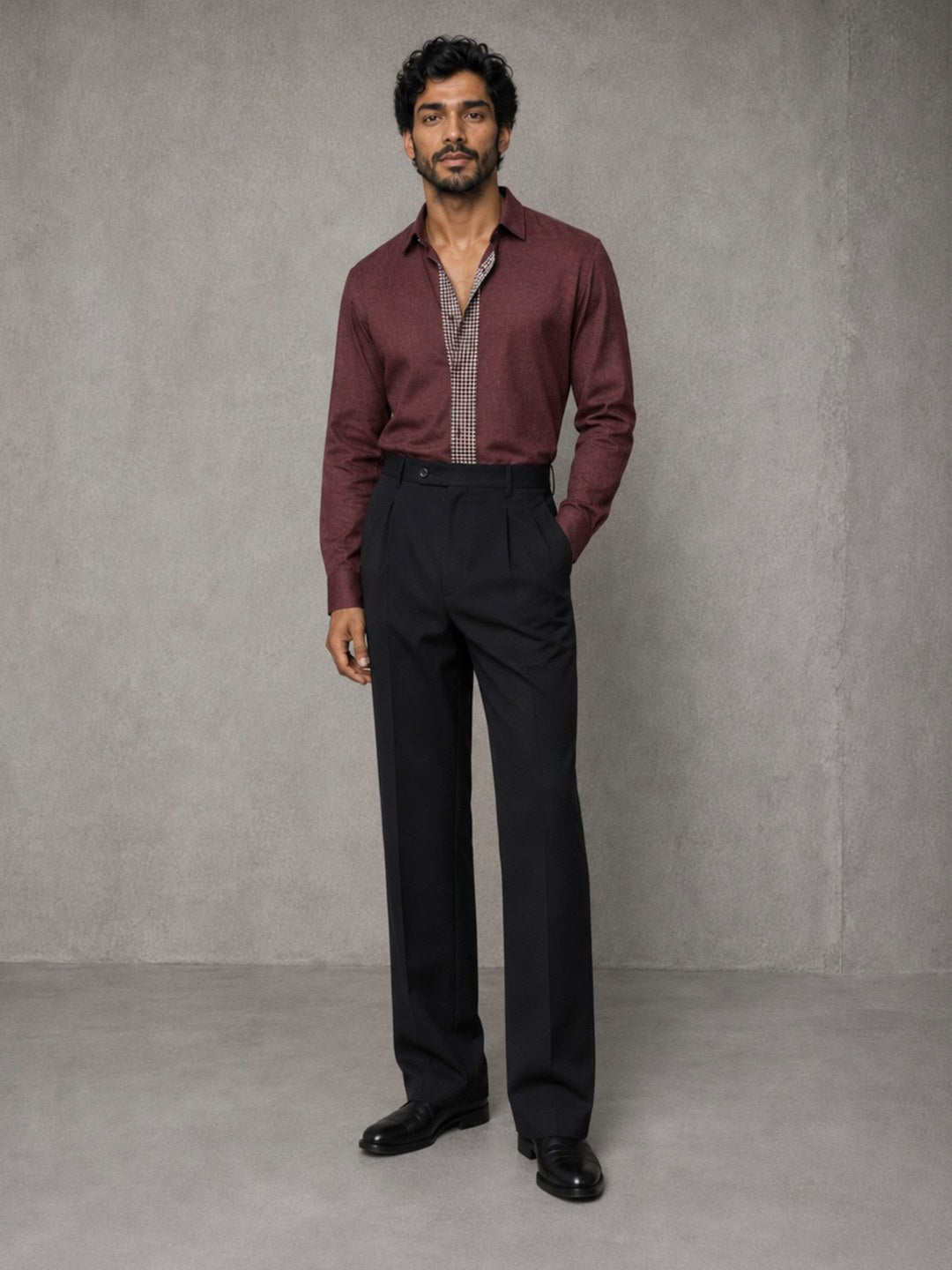 House of Rohit Doshi Men Maroon Graphic Slim Fit Shirt