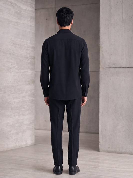 House of Rohit Doshi Men Black Graphic Slim Fit Shirt