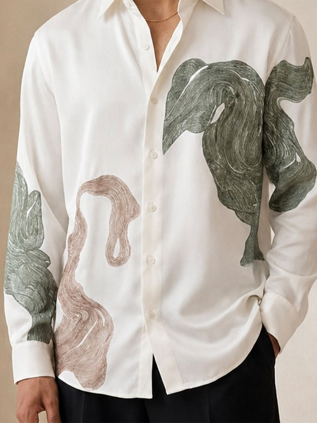 House Of Rohit Doshi Men White Graphic Slim Fit Shirt