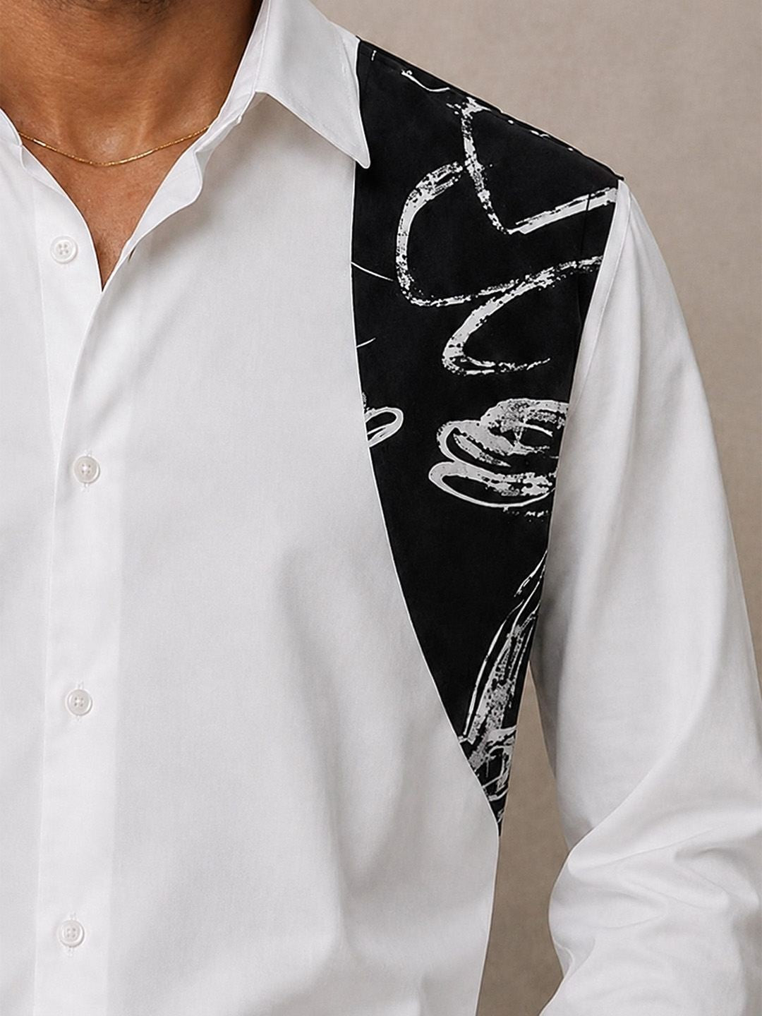 House Of Rohit Doshi Men White Embroidered Slim Fit Shirt