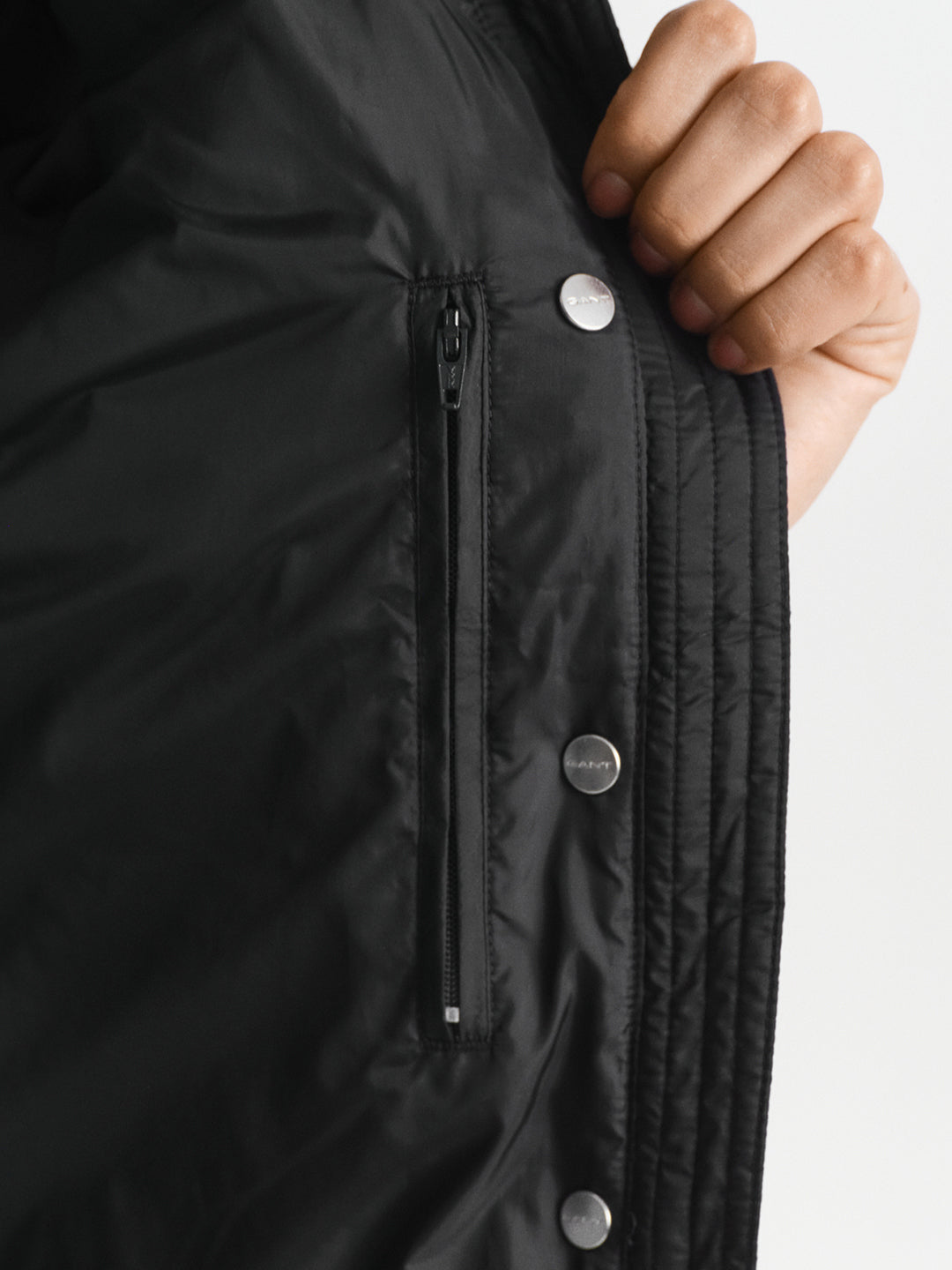 Gant Women Black Solid Stand Collar Jacket