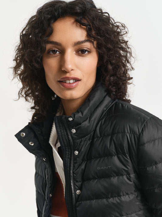 Gant Women Black Solid Stand Collar Jacket