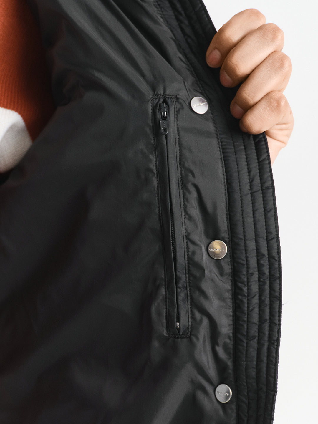 Gant Women Black Solid Stand Collar Jacket