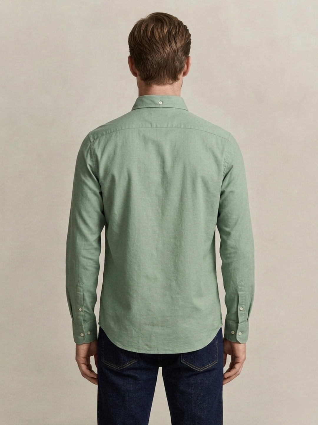 Gant Green Cotton Solid Men Shirt