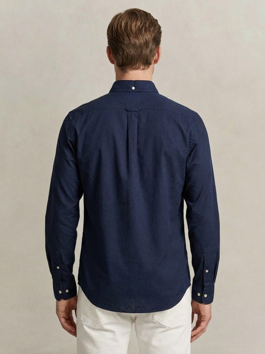 Gant Men Blue Solid Regular Fit Pure Cotton Shirt
