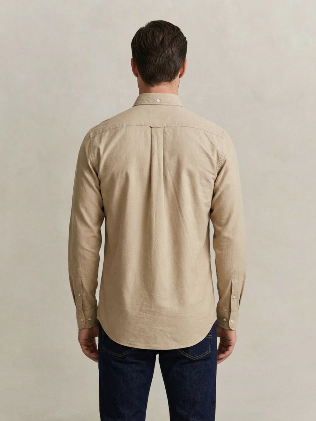 Gant Beige Cotton Solid Men Shirt