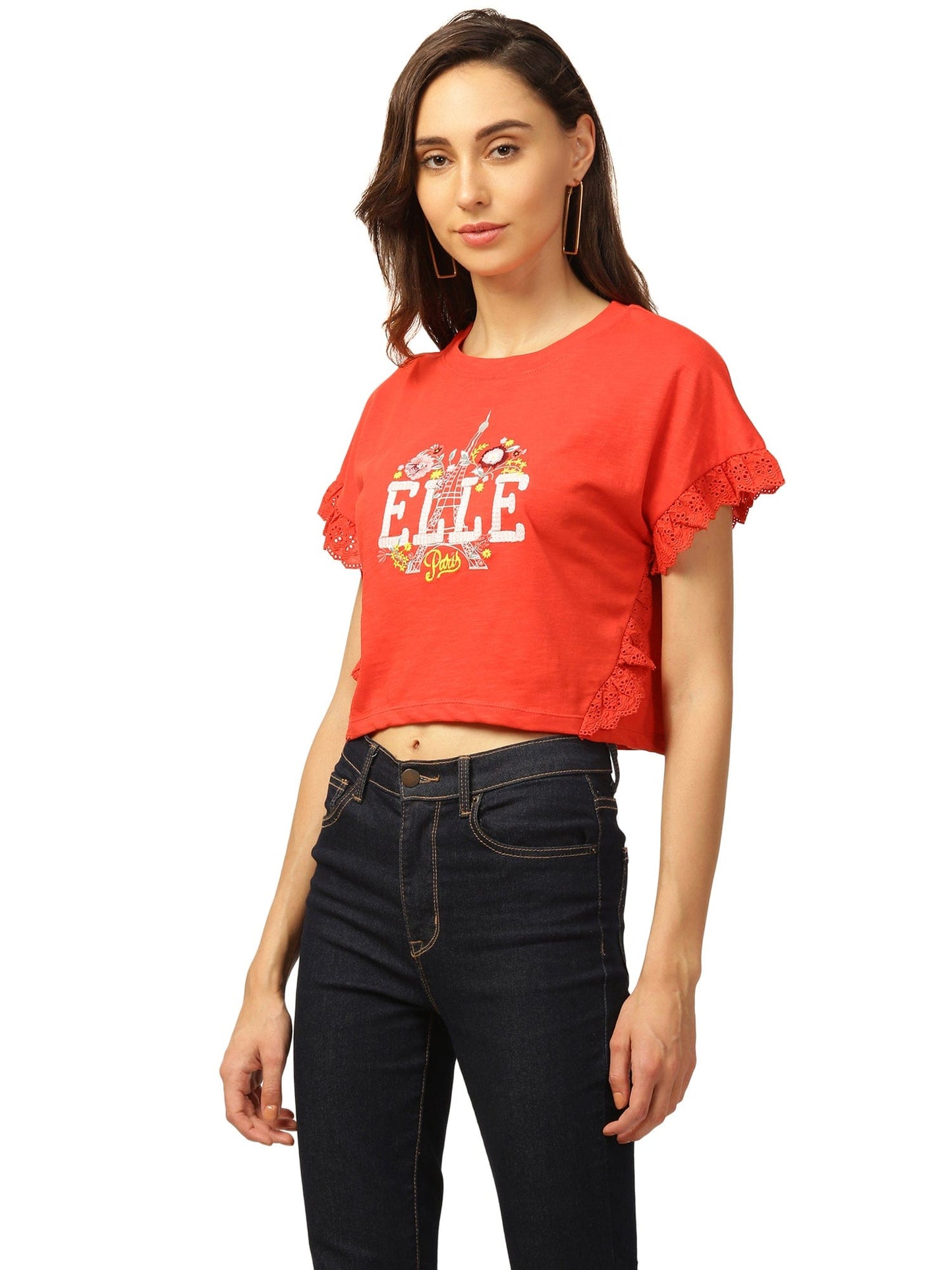 Elle Women Beige Tshirt