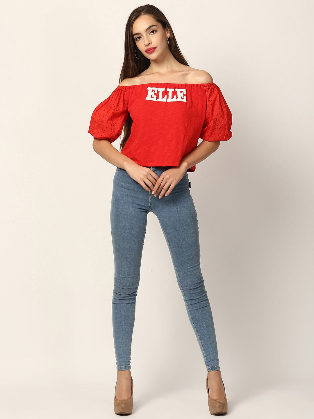 Elle Women Red Tshirt