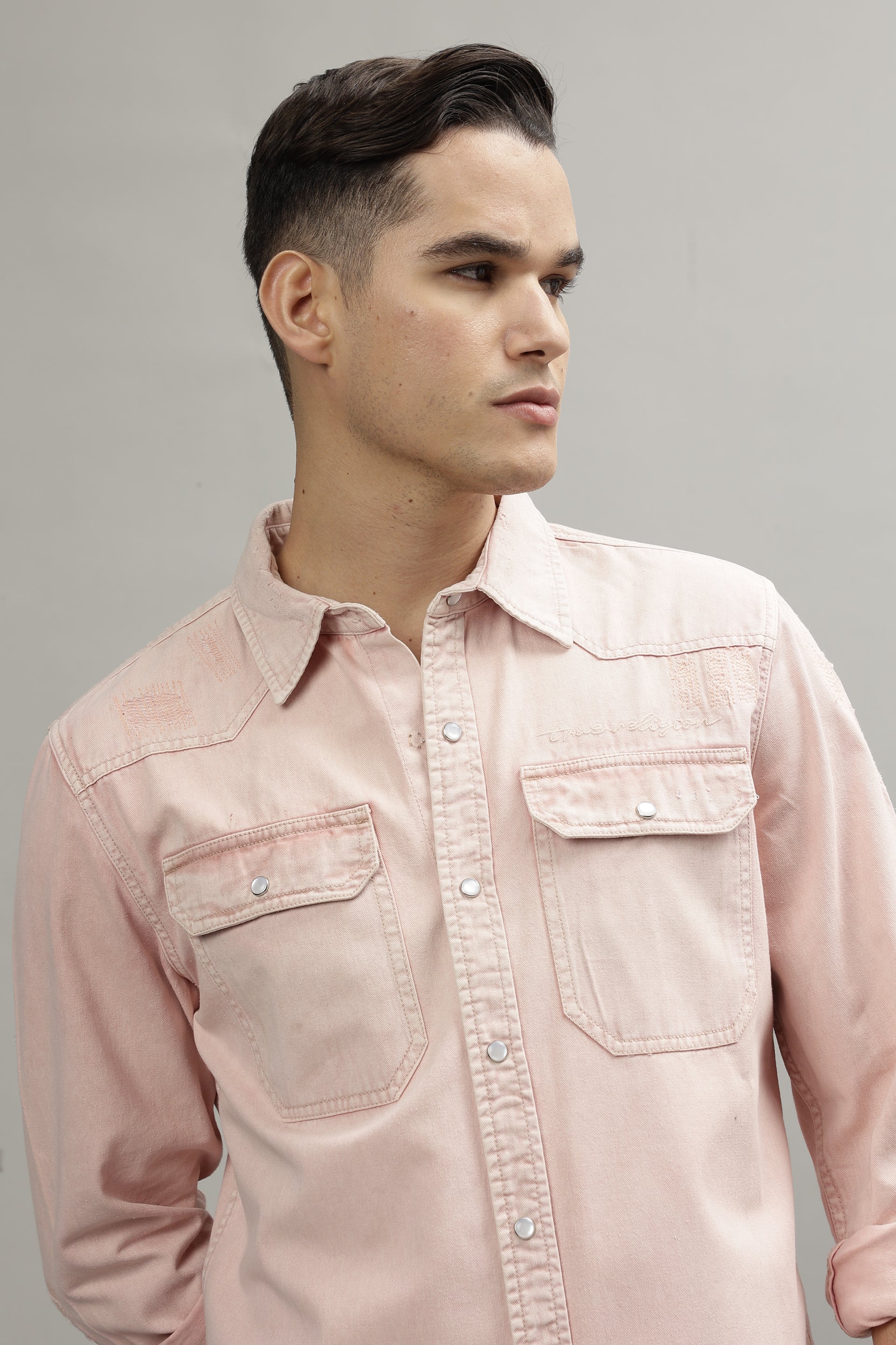 True Religion Pink Fashion Regular Fit Shirt