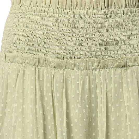 Elle Women Green Solid Regular Fit Skirt