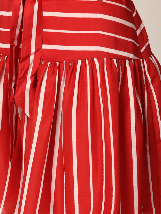 Elle Women Red Printed Regular Fit Skirt