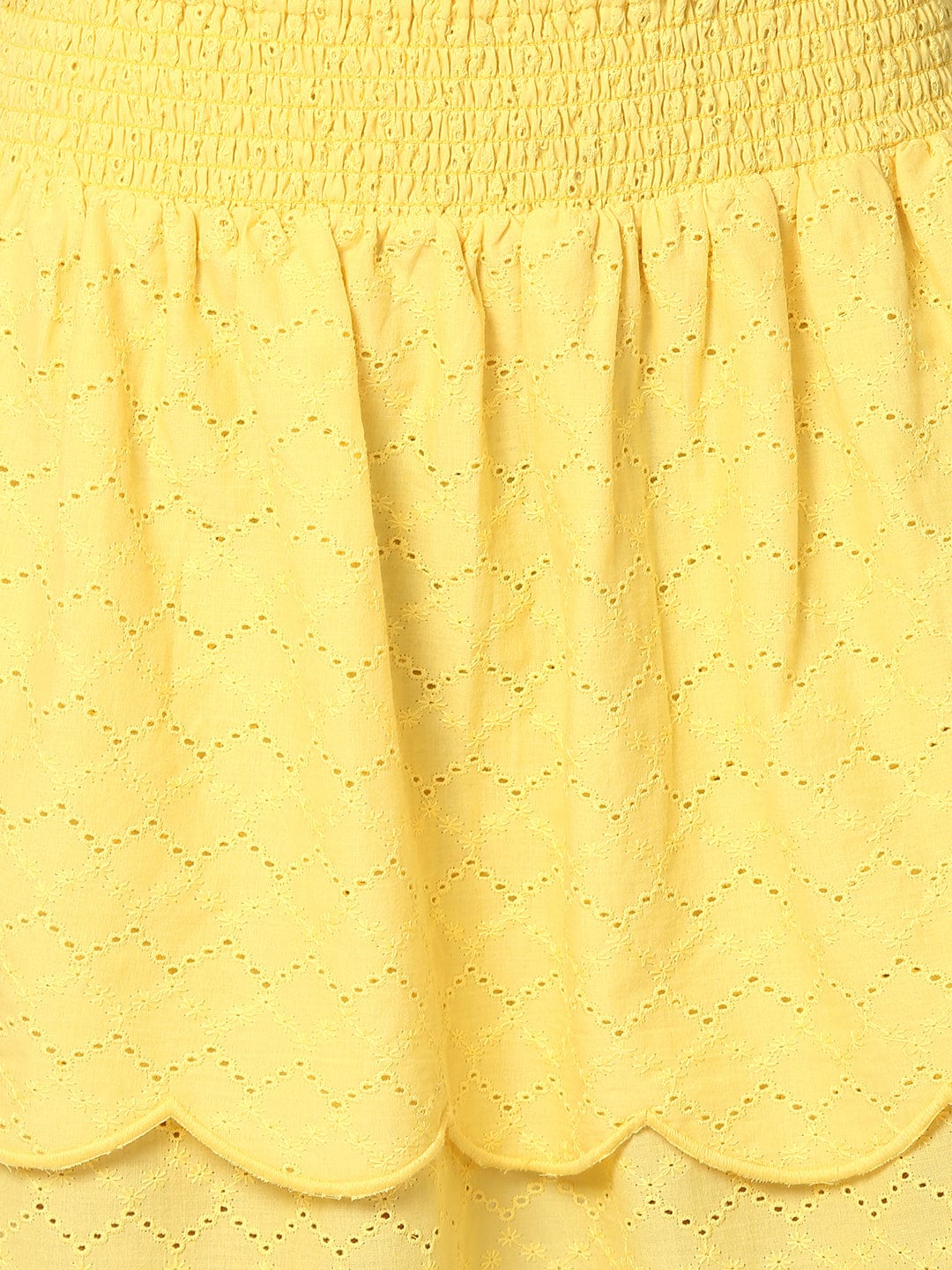 Elle Women Yellow Regular Fit Skirt