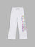 Elle Kids Girls White Solid Fit and Flare Sweatpant