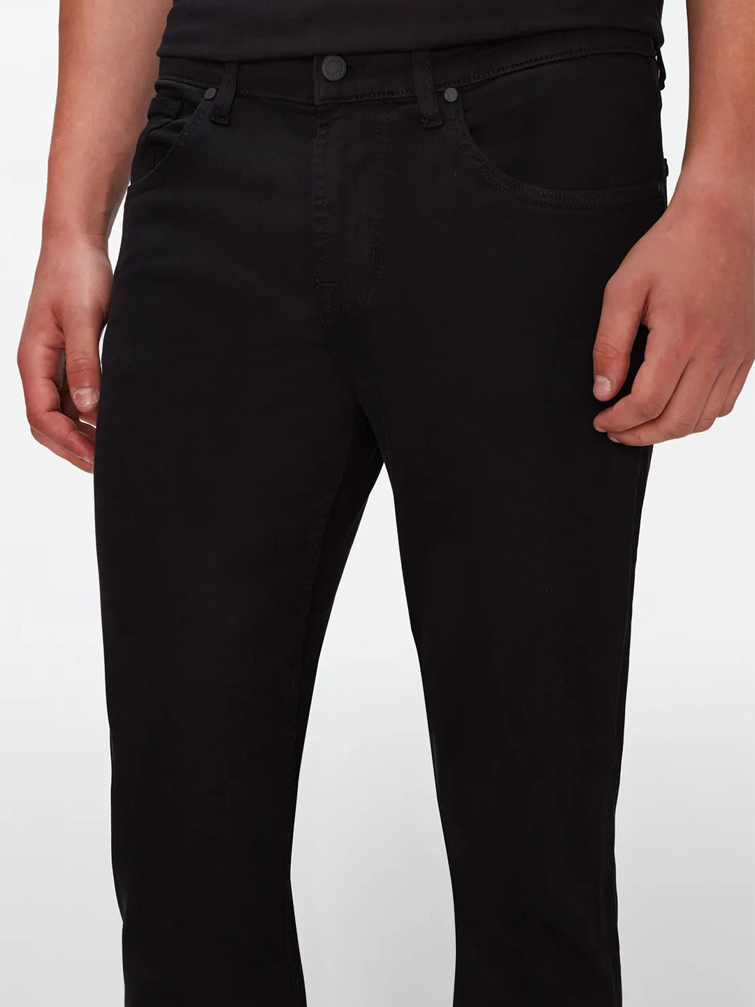 7 For All Mankind Men Black Slim Straight Fit Jeans