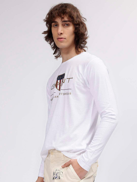 Gant White Logo Regular Fit Tshirt