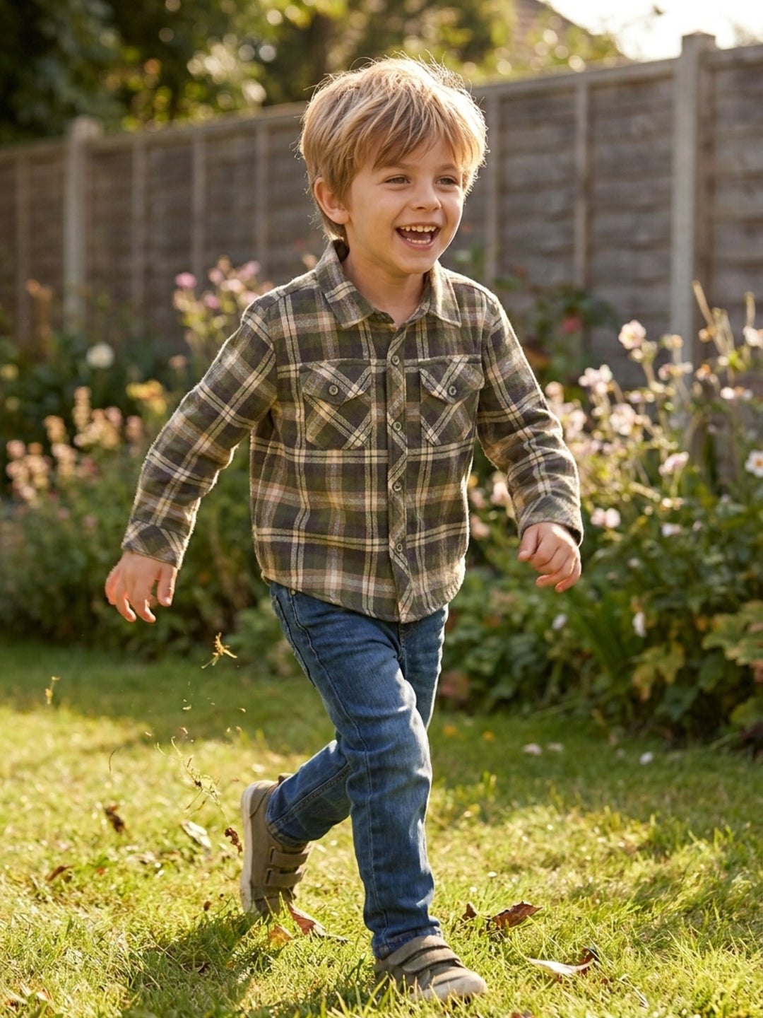 Blue Giraffe Boys Regular Fit Multicolour Checks Pure Cotton Shirt