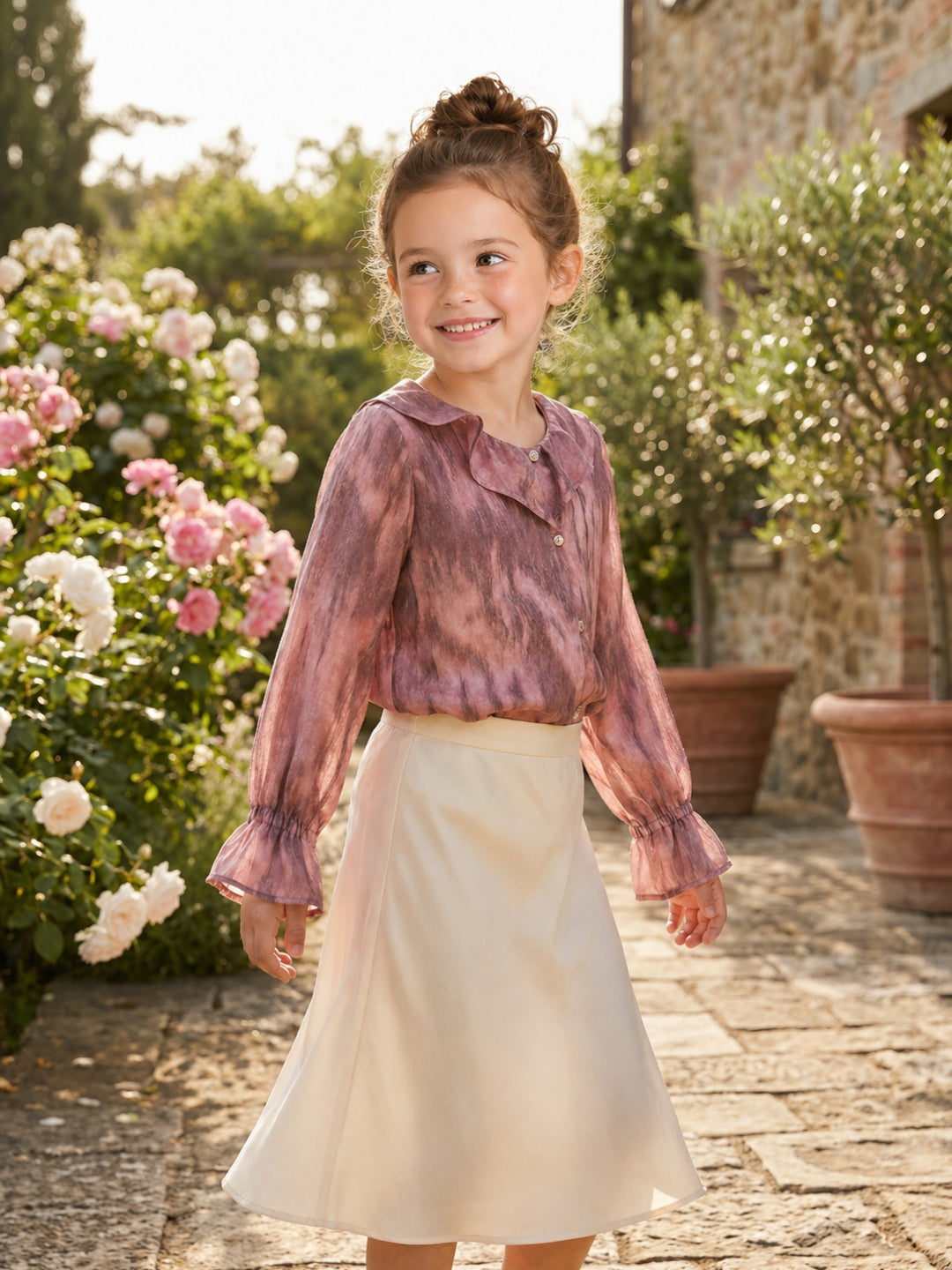 Elle Kids Multi Printed Round Neck Top