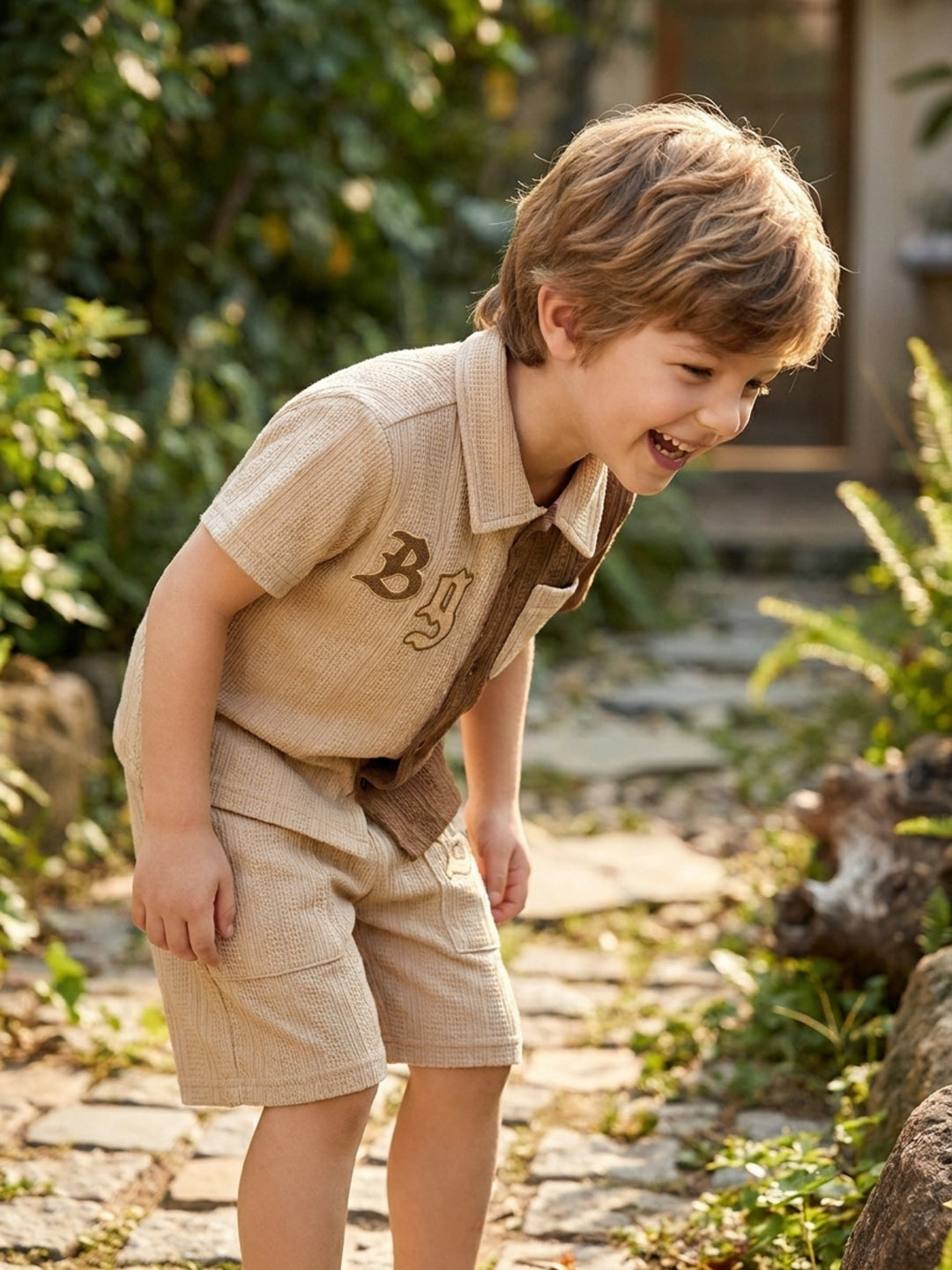 Blue Giraffe Boys Multi Regular Fit Textured Shorts