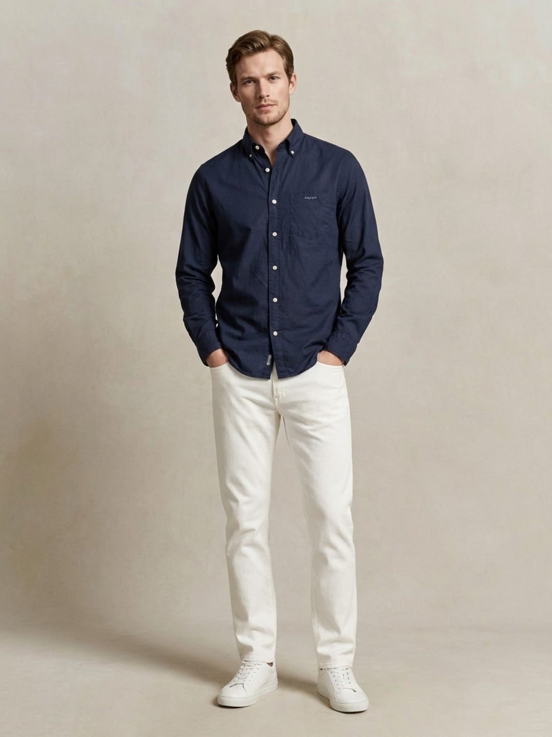 Gant Blue Cotton Solid Shirt