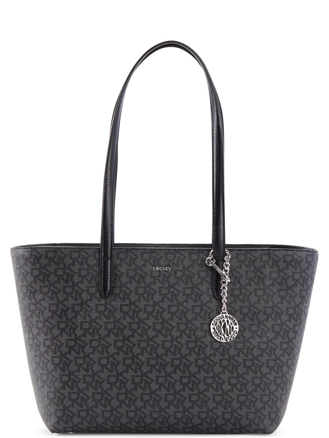 DKNY Women Black Printed Tote Bag