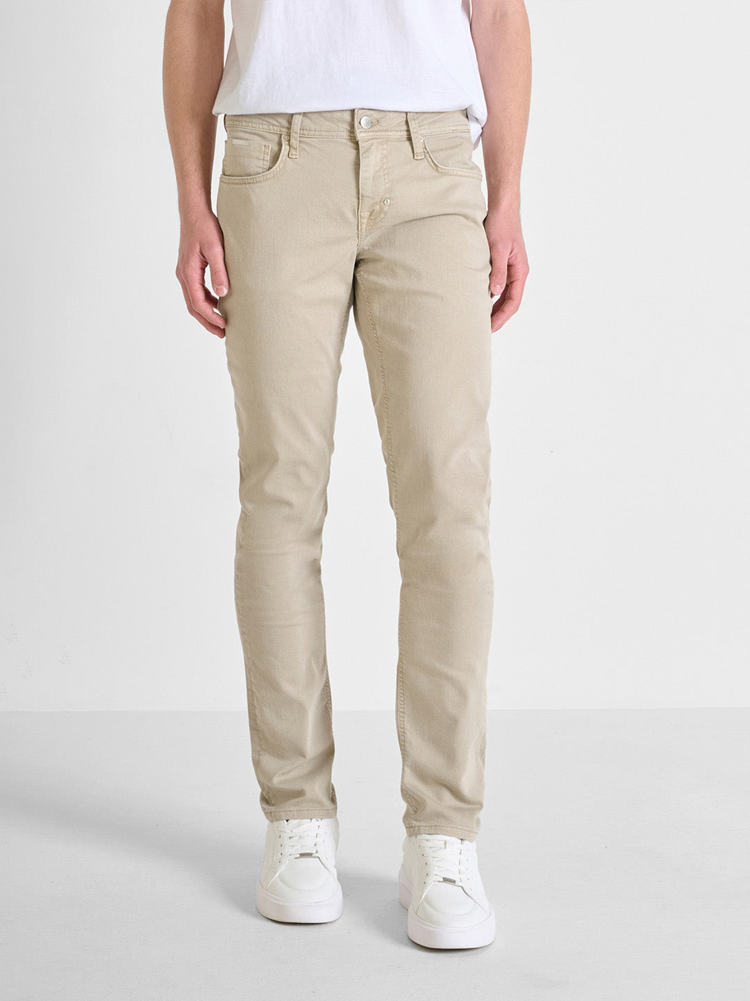 Antony Morato Men Beige Tapered Fit Solid Jeans