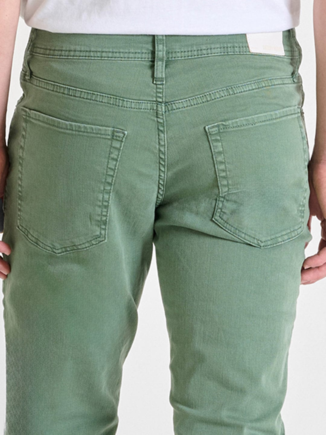 Antony Morato Men Green Tapered Fit Solid Jeans