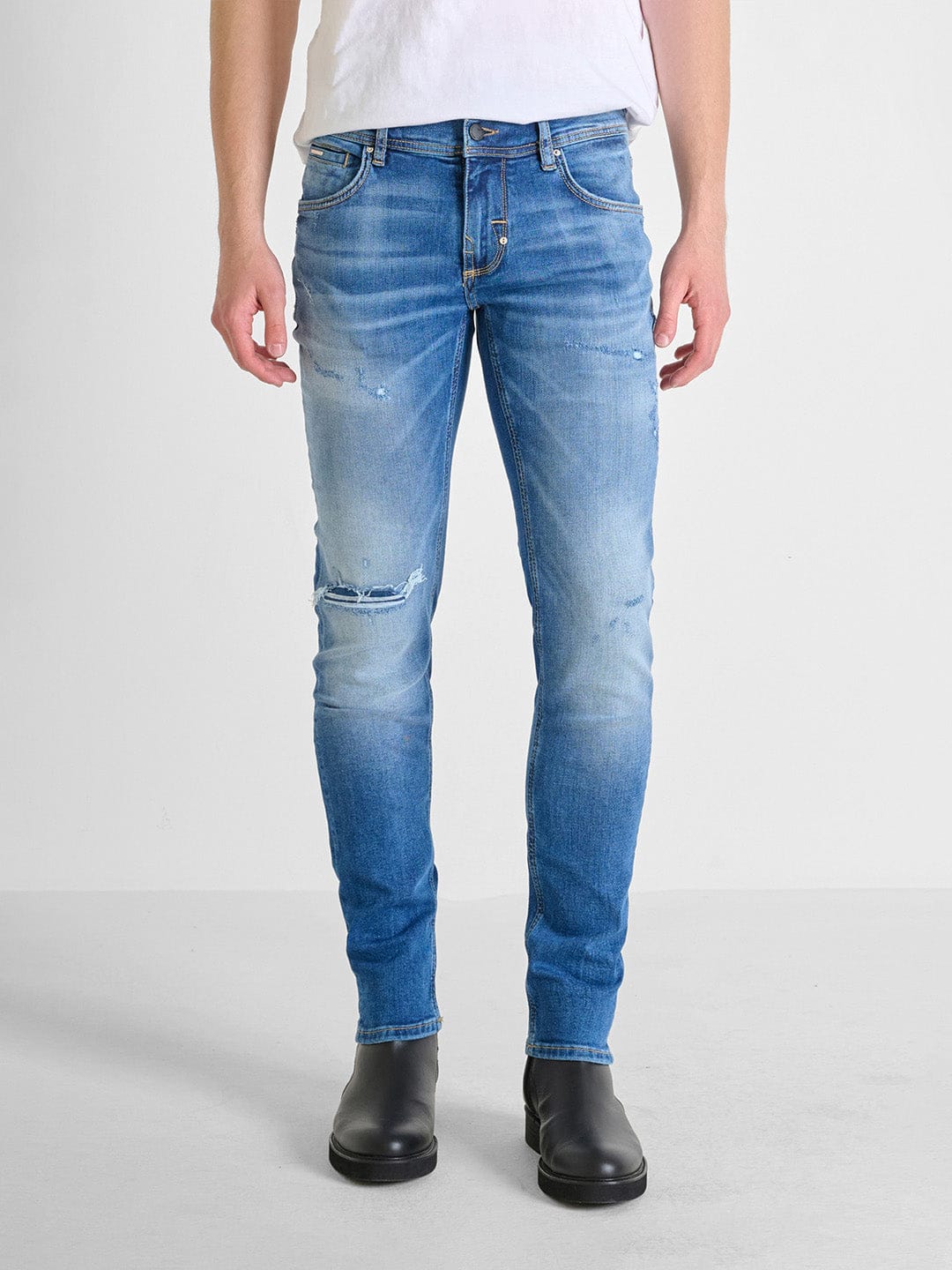 Antony Morato Men Blue Super Skinny Fit Washed Jeans