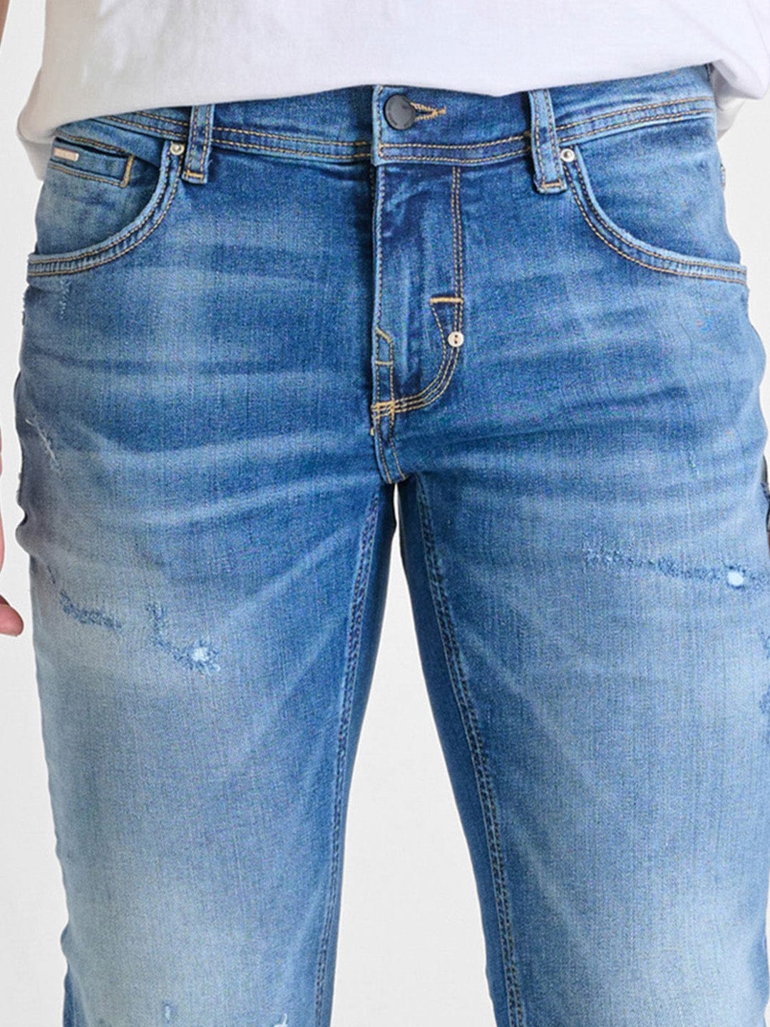 Antony Morato Men Blue Super Skinny Fit Washed Jeans