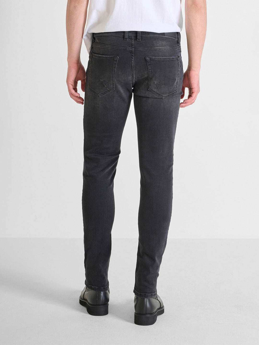 Antony Morato Men Black Super Skinny Fit Washed Jeans