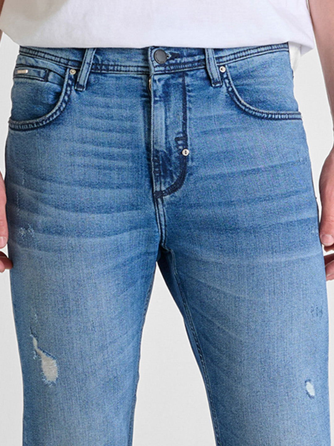 Antony Morato Men Blue Skinny Fit Washed Jeans