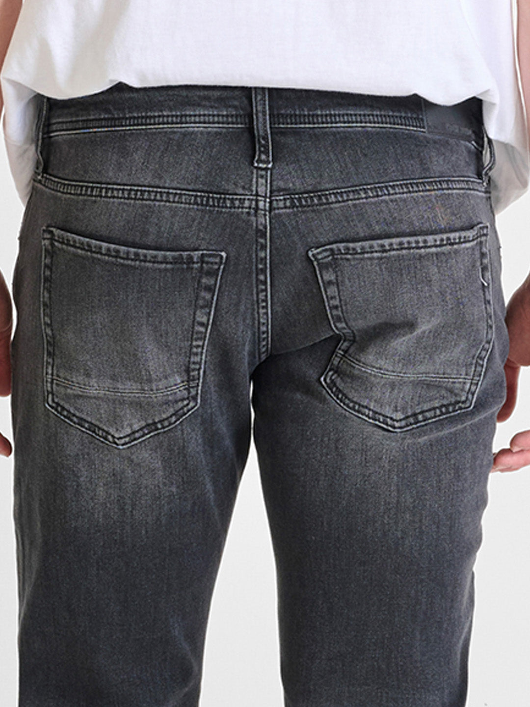 Antony Morato Men Black Tapered Fit Washed Jeans