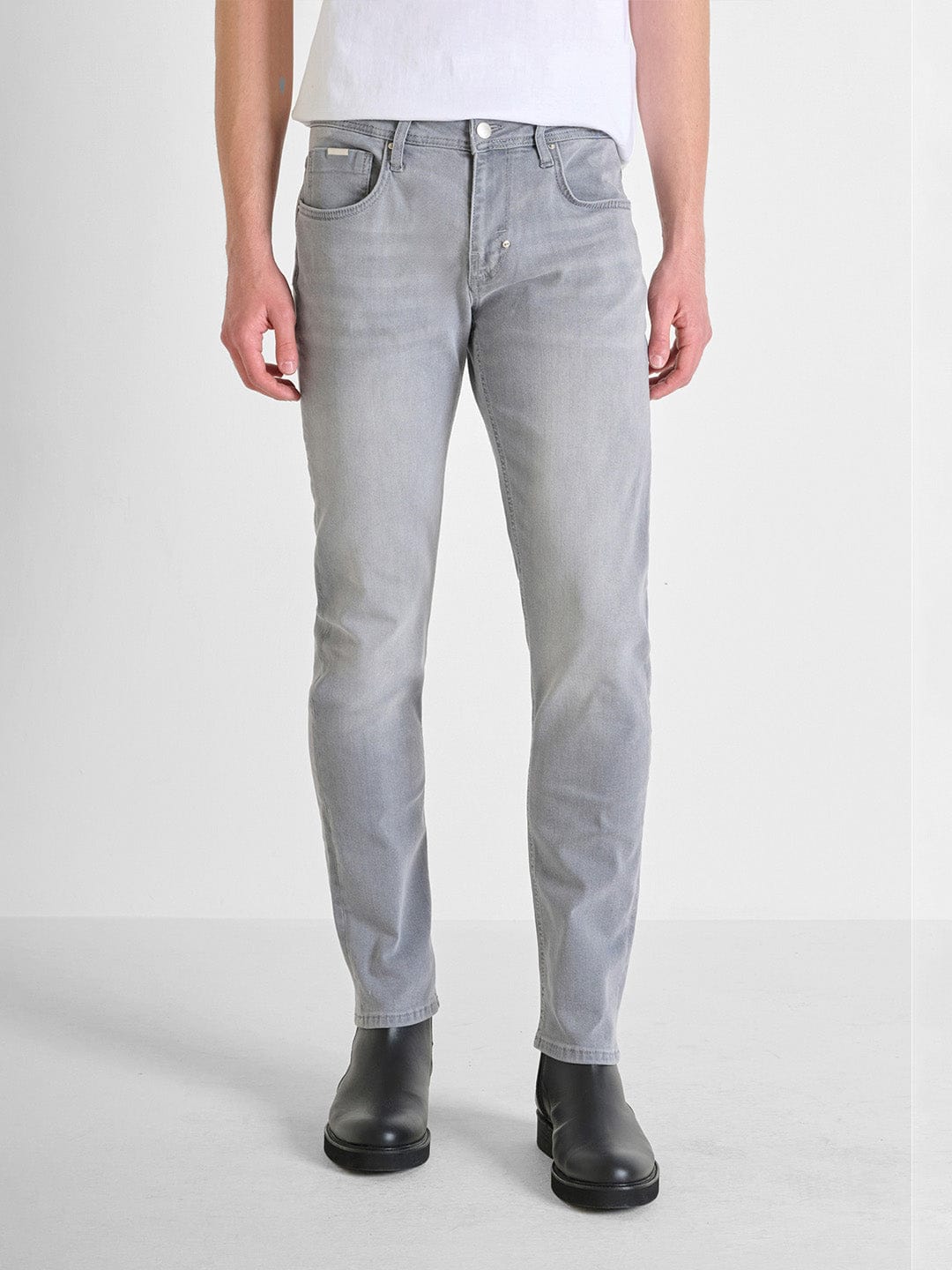 Antony Morato Men Grey Tapered Fit Washed Jeans
