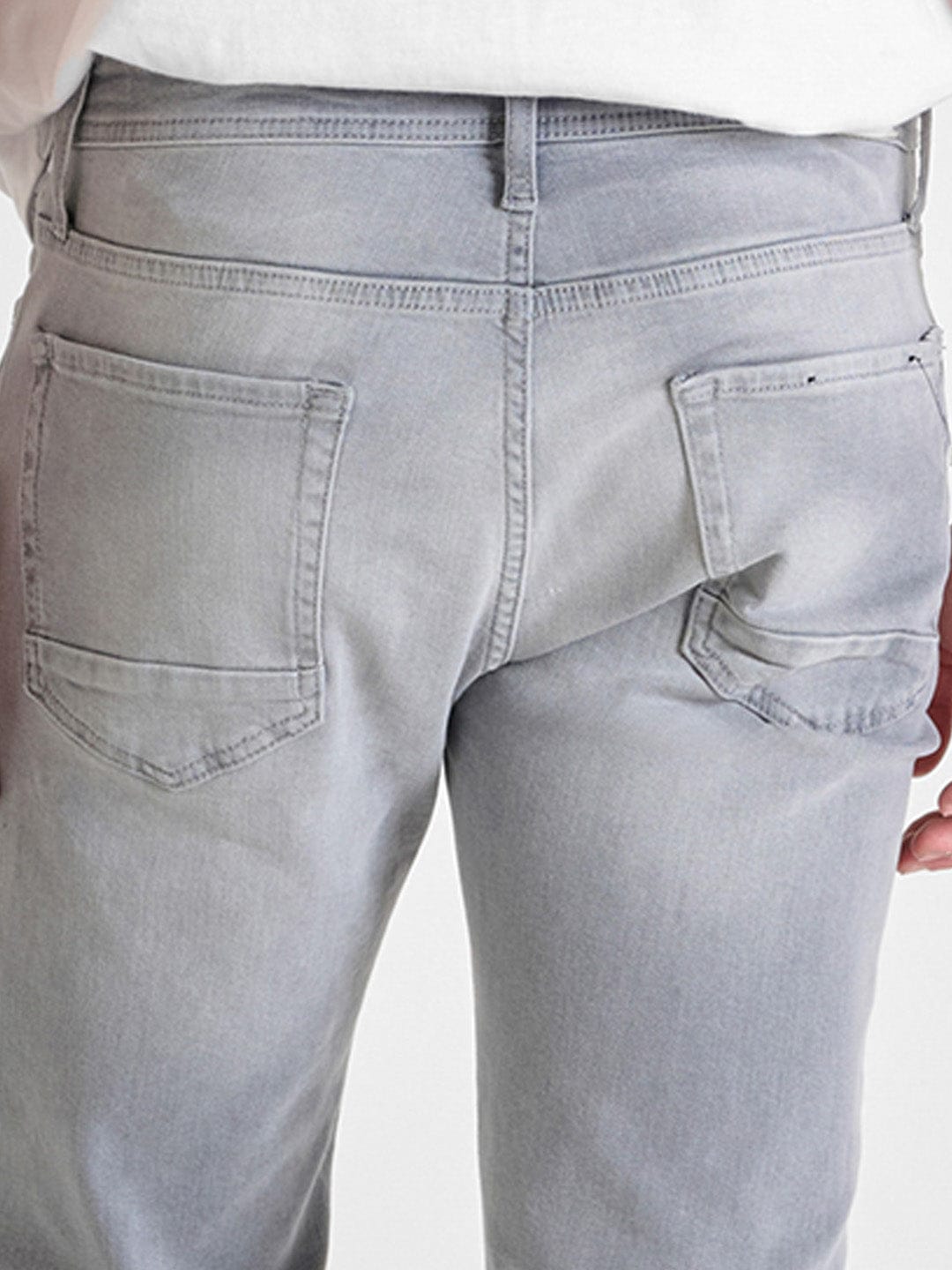 Antony Morato Men Grey Tapered Fit Washed Jeans