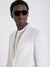 Antony Morato Men Off White Solid Notched Lapel Collar Full Sleeves Blazer