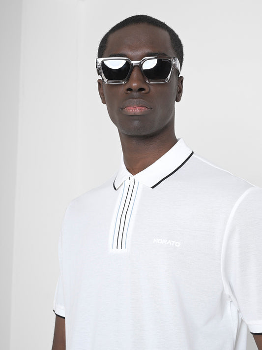 Antony Morato Men Cream Solid Polo Tshirt