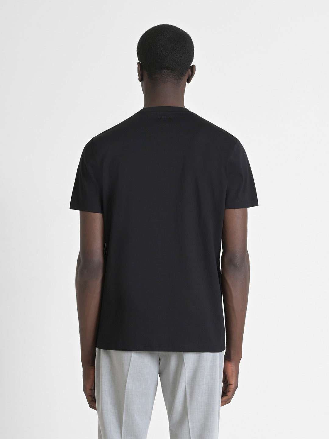 Antony Morato Men Black Placement Print Round Neck Tshirt