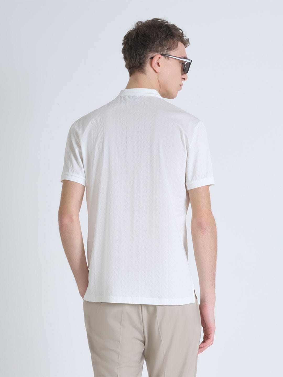 Antony Morato Men Cream Solid Polo Tshirt