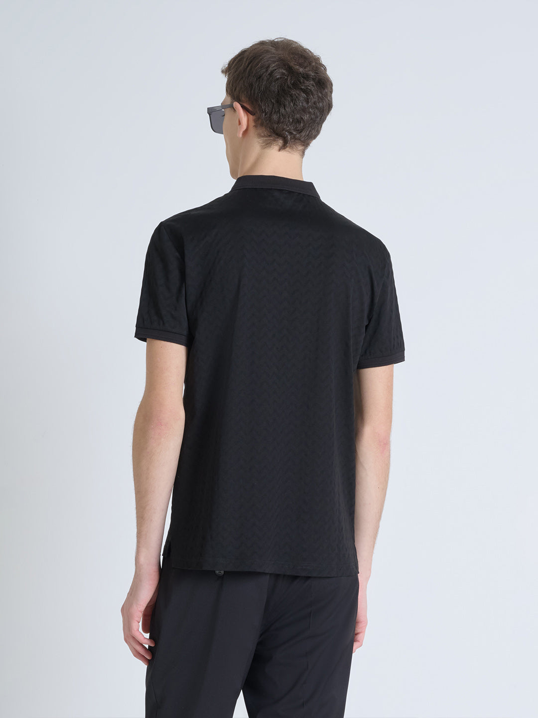 Antony Morato Men Black Solid Polo Tshirt