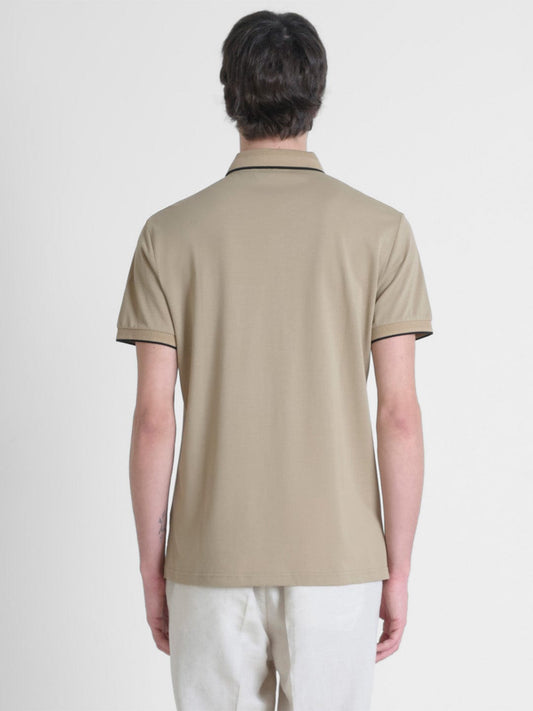 Antony Morato Men Beige Solid Polo Tshirt