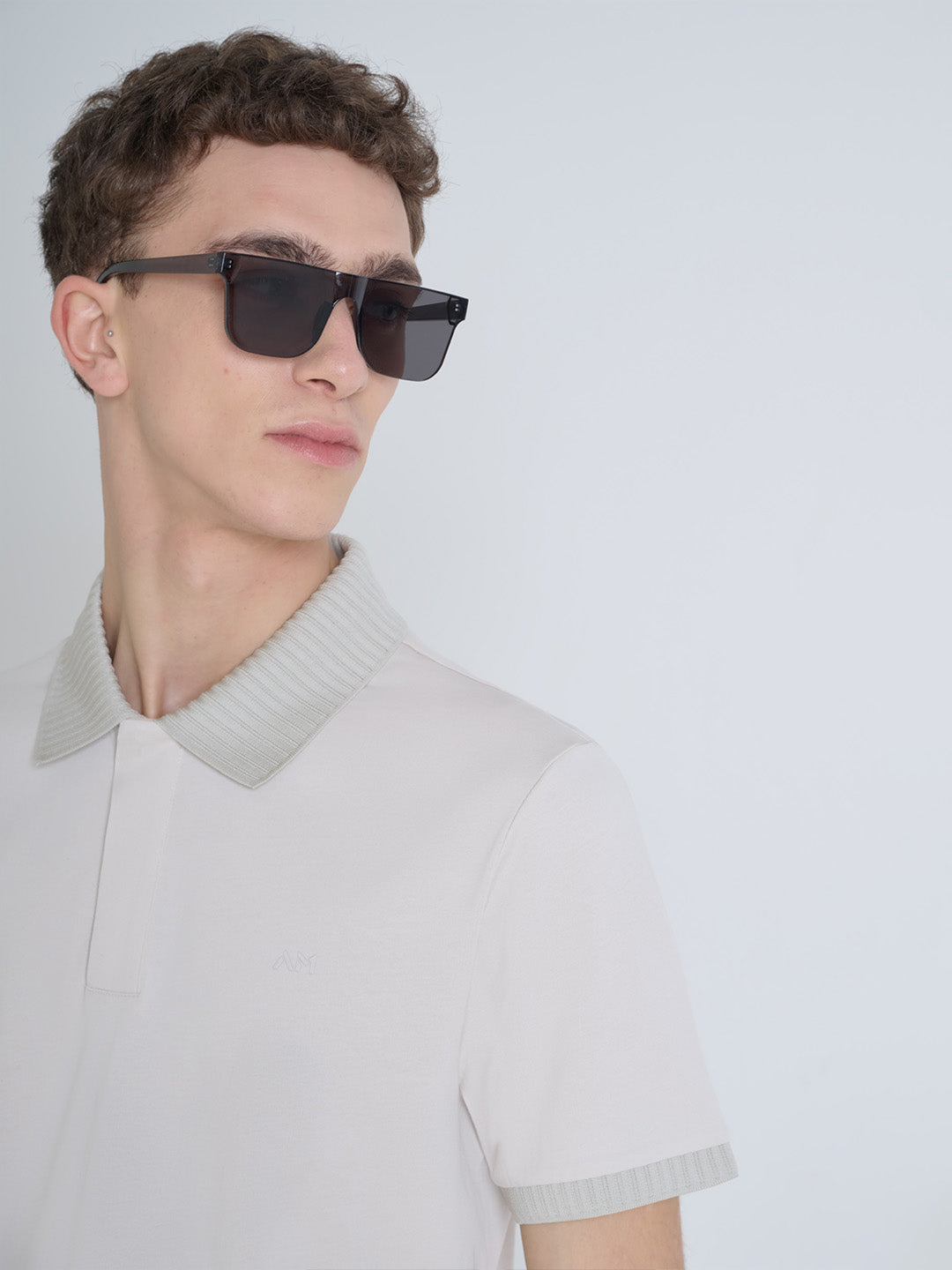 Antony Morato Men Beige Solid Polo Tshirt