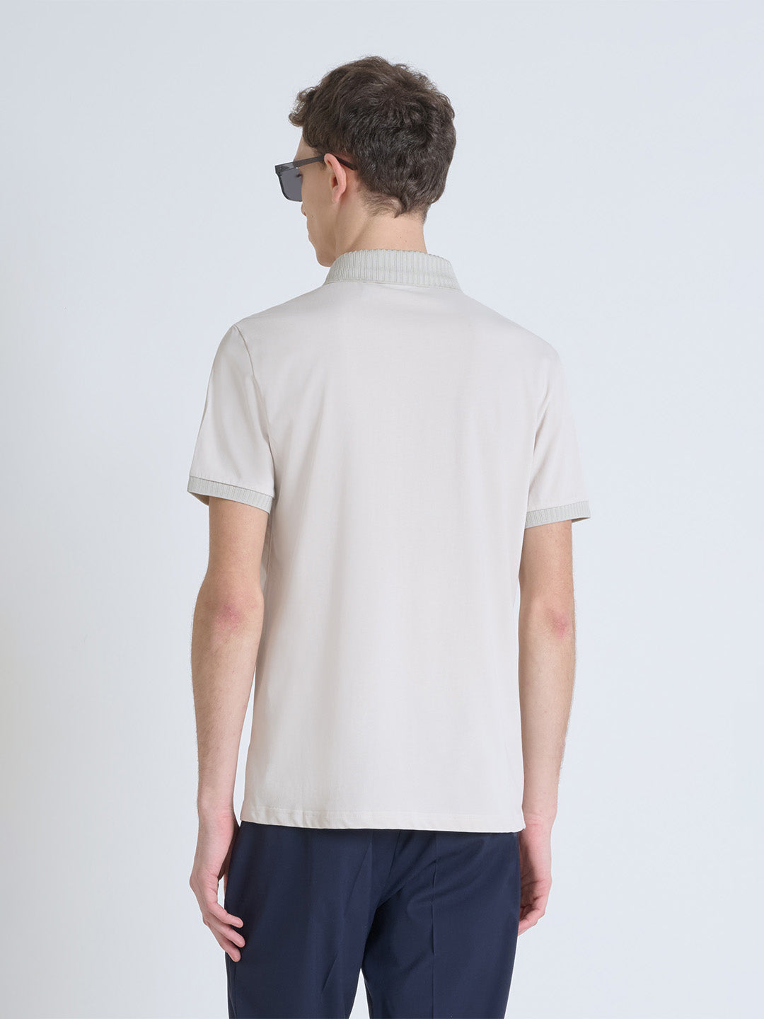Antony Morato Men Beige Solid Polo Tshirt