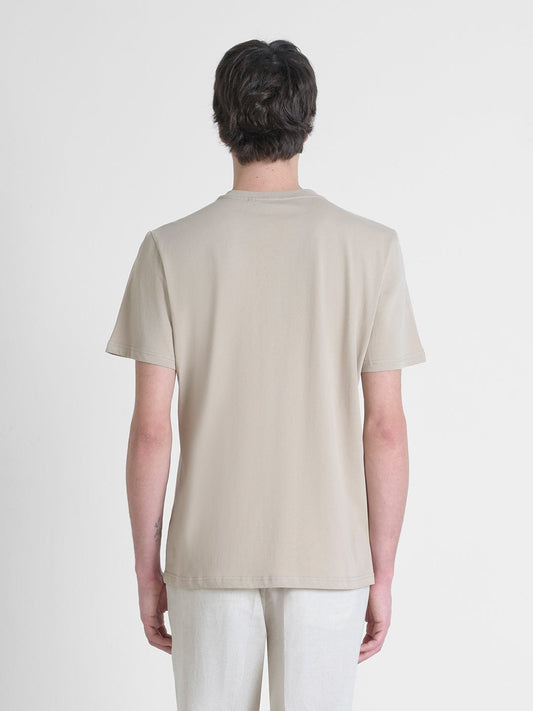 Antony Morato Men Beige Solid Round Neck Tshirt