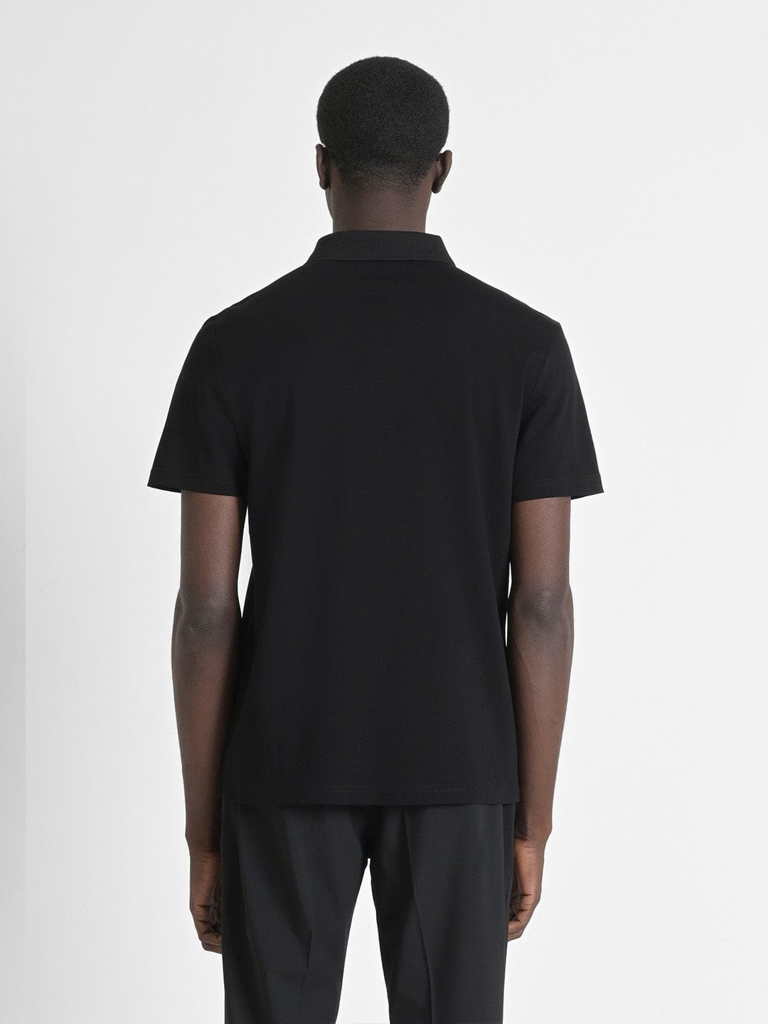 Antony Morato Men Black Solid Polo Tshirt