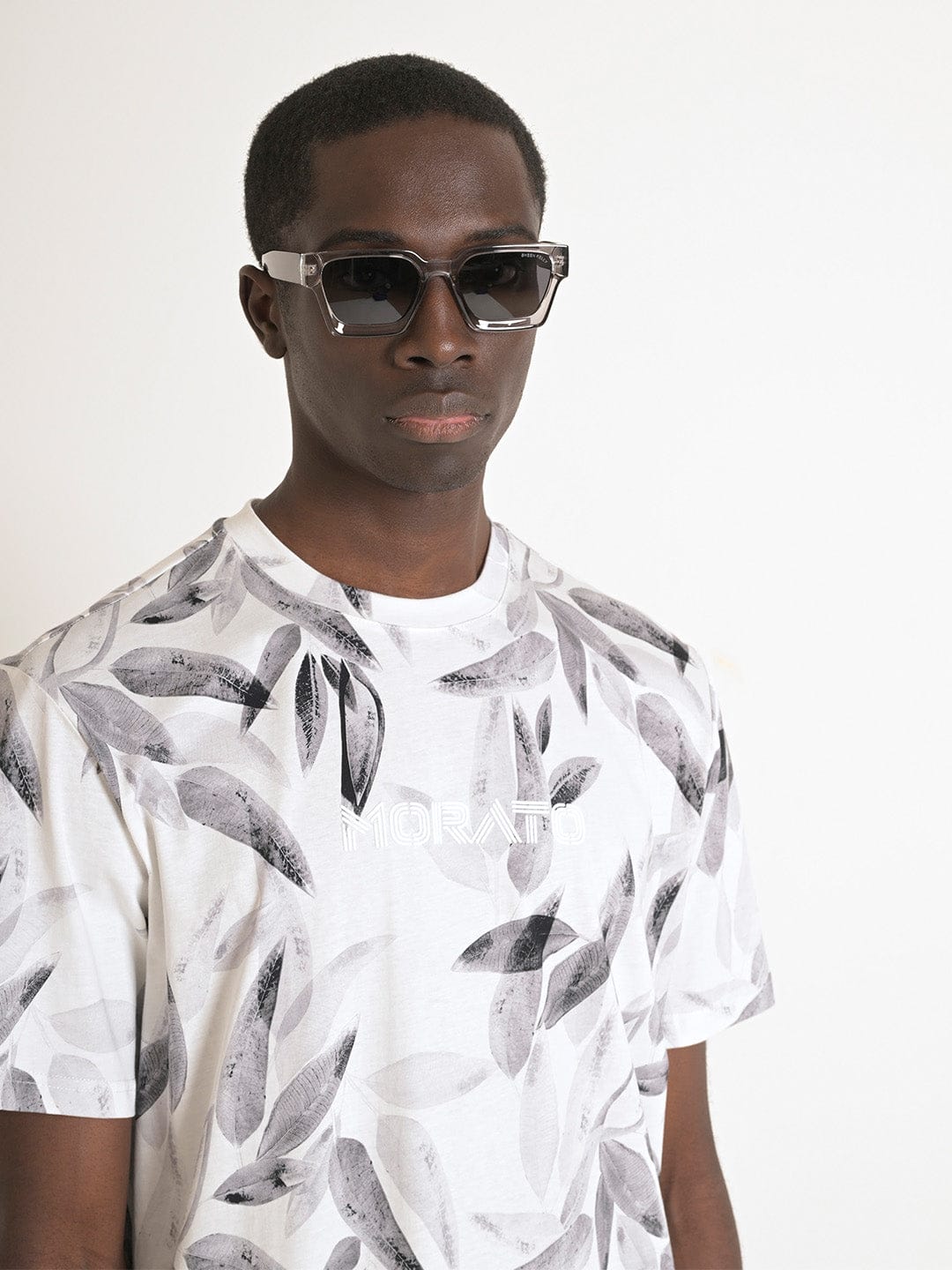 Antony Morato Men Cream Printed Round Neck Tshirt