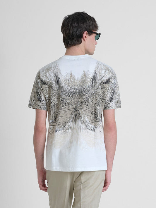 Antony Morato Men Cream Printed Round Neck Tshirt