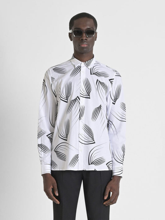 Antony Morato Men White Printed Collar Shirt