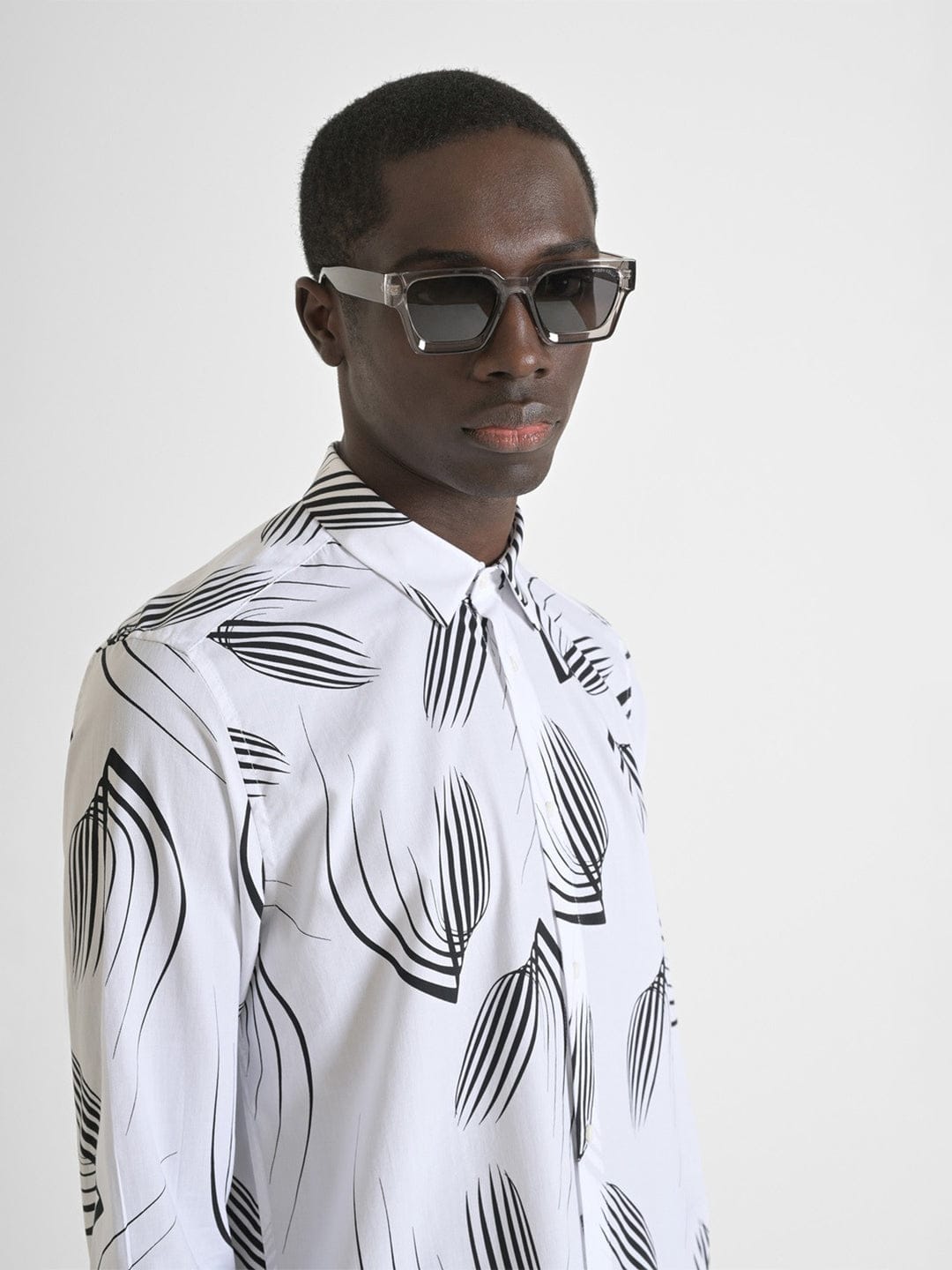 Antony Morato Men White Printed Collar Shirt
