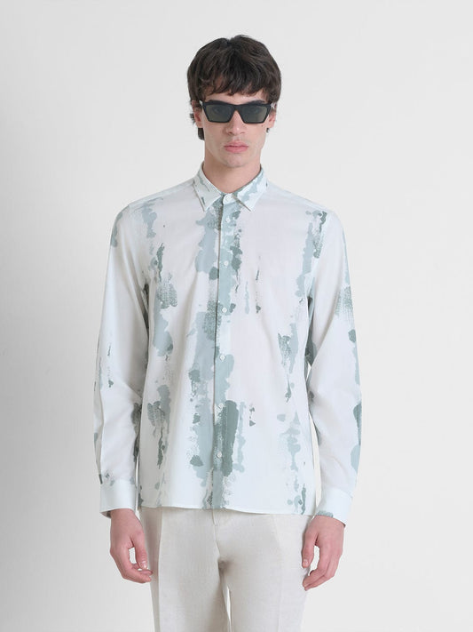 Antony Morato Men Green Printed Collar Shirt