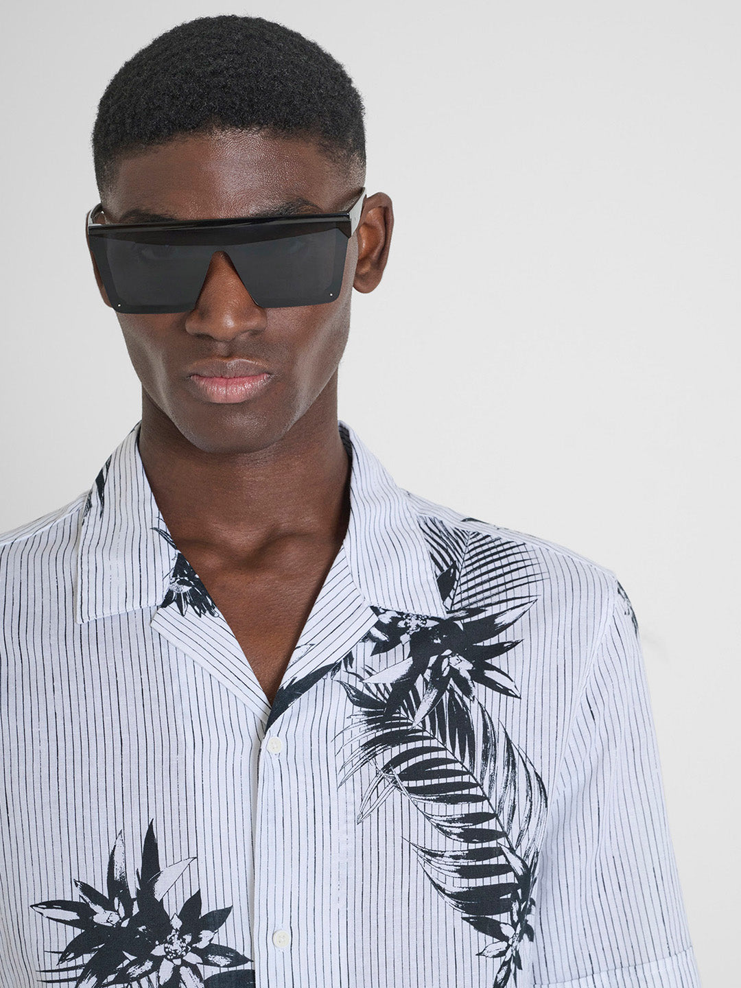 Antony Morato Men Cream Printed Shirt Collar Shirt